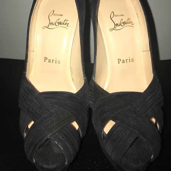 Christian louboutin- black suede velour twist pump - Picture 5 of 8